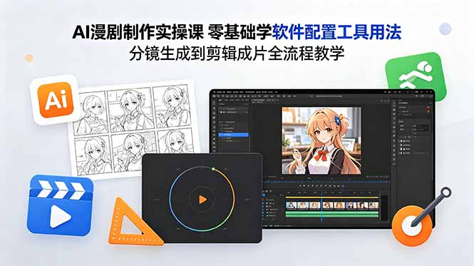 AI漫剧制作实操课 零基础学软件配置工具用法 分镜生成到剪辑成片全流程教学 - 项目资源网