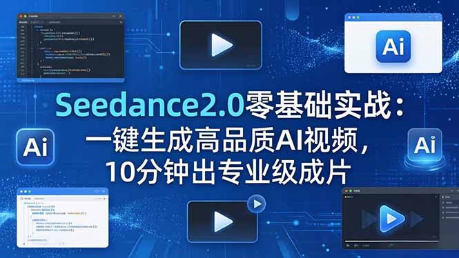 Seedance2.0零基础实战：一键生成高品质AI视频，10分钟出专业级成片 - 项目资源网