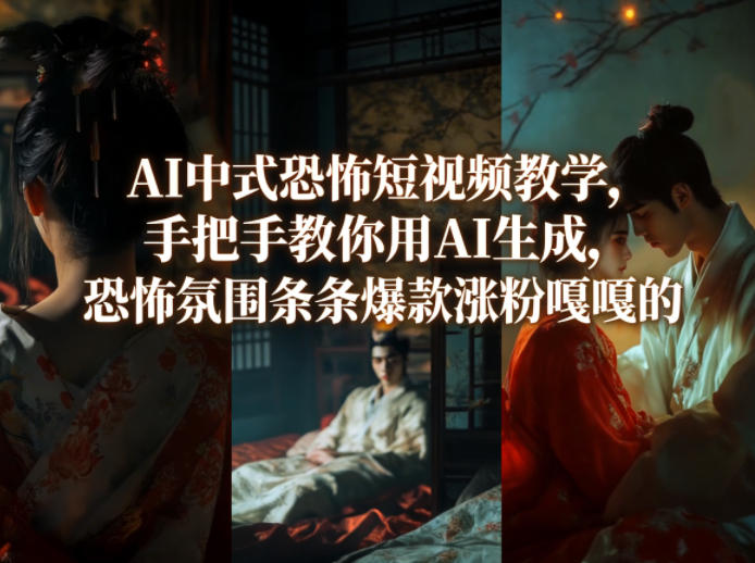 AI中式恐怖短视频教学，手把手教你用AI生成，恐怖氛围条条爆款涨粉嘎嘎的 - 项目资源网