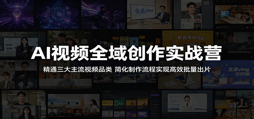 AI视频全域创作实战营：精通三大主流视频品类，简化制作流程实现高效批量出片 - 项目资源网