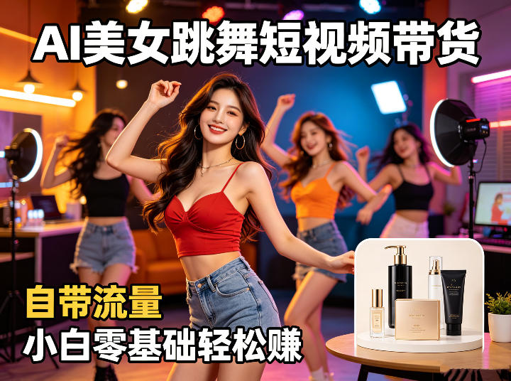 AI美女跳舞短视频带货：自带流量，小白零基础轻松賺，详细拆解 - 项目资源网