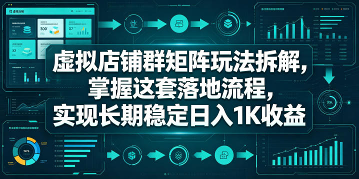 虚拟店铺群矩阵玩法拆解，掌握这套落地流程，实现长期稳定日入1K收益【揭秘】 - 项目资源网