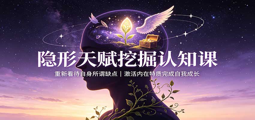 隐形天赋挖掘认知课：重新看待自身所谓缺点，激活内在特质完成自我成长 - 项目资源网