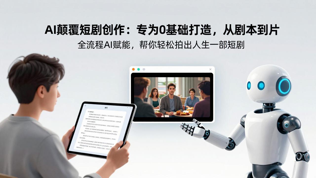 AI颠覆短剧创作：专为0基础打造，从剧本到成片全流程AI赋能，帮你轻松拍出人生第一部短剧 - 项目资源网