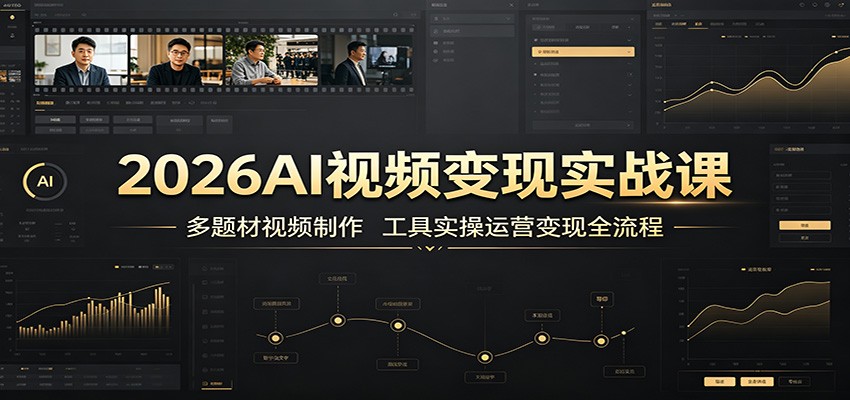 2026AI视频变现实战课：多题材视频制作，工具实操运营变现全流程 - 项目资源网