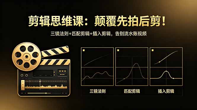 剪辑思维课：颠覆先拍后剪！三镜法则+匹配剪辑+插入剪辑，告别流水账视频 - 项目资源网