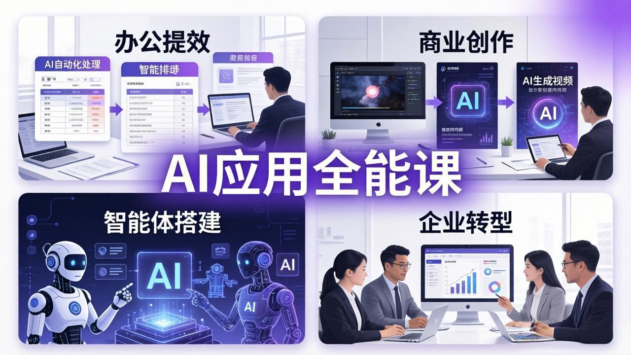 AIGC 应用师全能课-更新：办公提效、商业创作、智能体搭建、企业转型，一站式学会AI应用 - 项目资源网