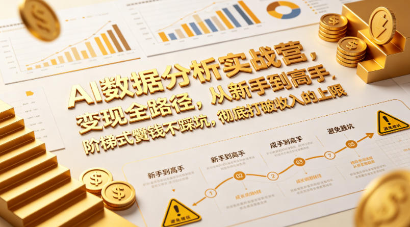 AI数据分析实战营，变现全路径，从新手到高手，阶梯式賺钱不踩坑，彻底打破收入的上限 - 项目资源网
