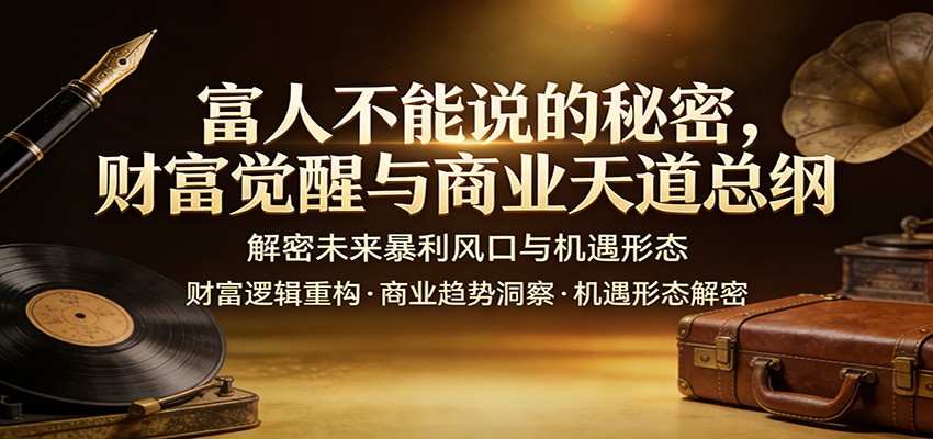 富人不能说的秘密，财富觉醒与商业天道总纲，解密未来暴利风口与机遇形态 - 项目资源网