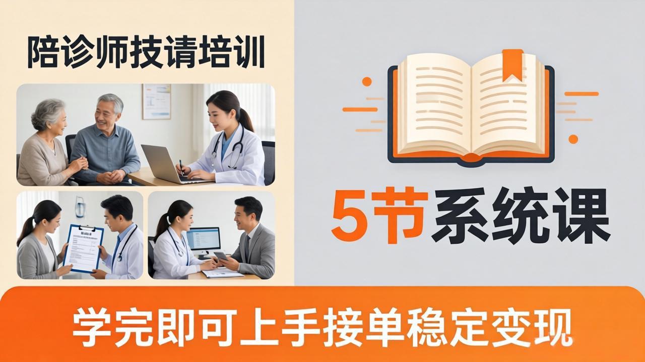 想做陪诊师不知从何下手？5节系统课教你掌握核心技能，学完即可上手接单稳定变现 - 项目资源网