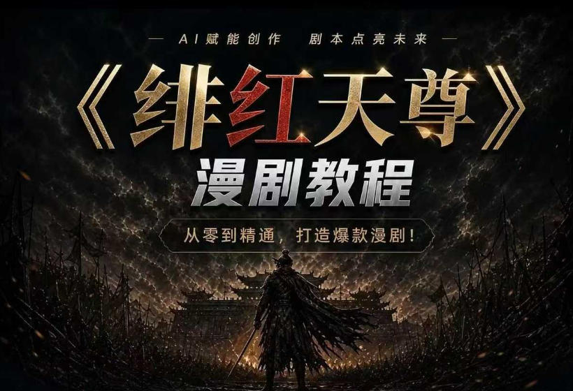 绯红天尊AI漫剧系统教程｜从零入门到精通，工具运用+剧本创作+爆款逻辑+提示词素材+镜头剪辑，全套爆款漫剧落地实战课 - 项目资源网