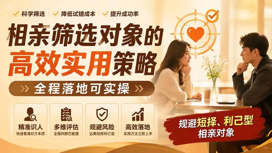 付费文章：相亲筛选对象的高效实用策略，全程落地可实操，规避短择、利己型相亲对象 - 项目资源网