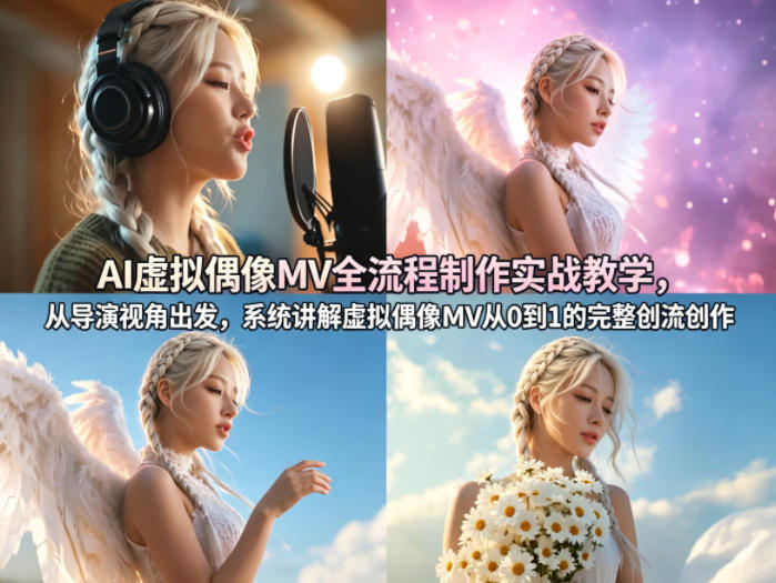 AI虚拟偶像MV全流程制作实战教学，从导演视角出发，系统讲解虚拟偶像MV从0到1的完整创作流程 - 项目资源网