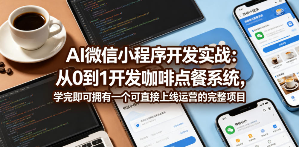 AI微信小程序开发实战：从0到1开发咖啡点餐系统，学完即可拥有一个可直接上线运营的完整项目 - 项目资源网