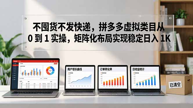不囤货不发快递，拼多多虚拟类目从 0 到 1 实操，矩阵化布局实现稳定日入 1K - 项目资源网
