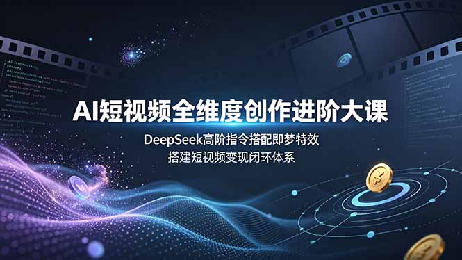 AI短视频全维度创作进阶大课，DeepSeek高阶指令搭配即梦特效，搭建短视频变现闭环体系 - 项目资源网
