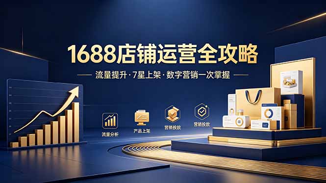 1688店铺没流量？产品上架不到7星？数字营销不会投？全套运营技能一次学(更新6月 - 项目资源网