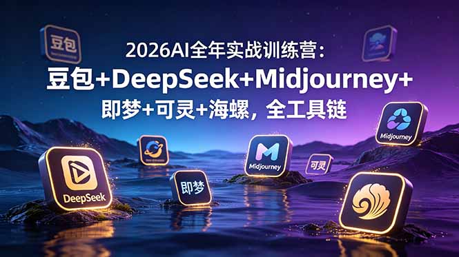 2026AI全年实战训练营：豆包+DeepSeek+Midjourney+即梦+可灵+海螺，全工具链 - 项目资源网
