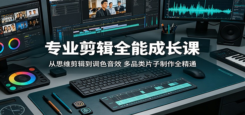 专业剪辑全能成长课：从思维剪辑到调色音效，多品类片子制作全精通 - 项目资源网