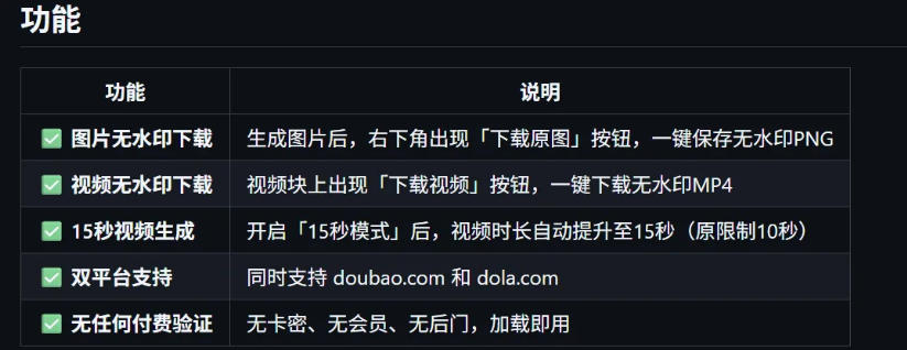 豆包生成15秒视频——浏览器插件，开源免费，纯净无验证，无需任何激活码 - 项目资源网