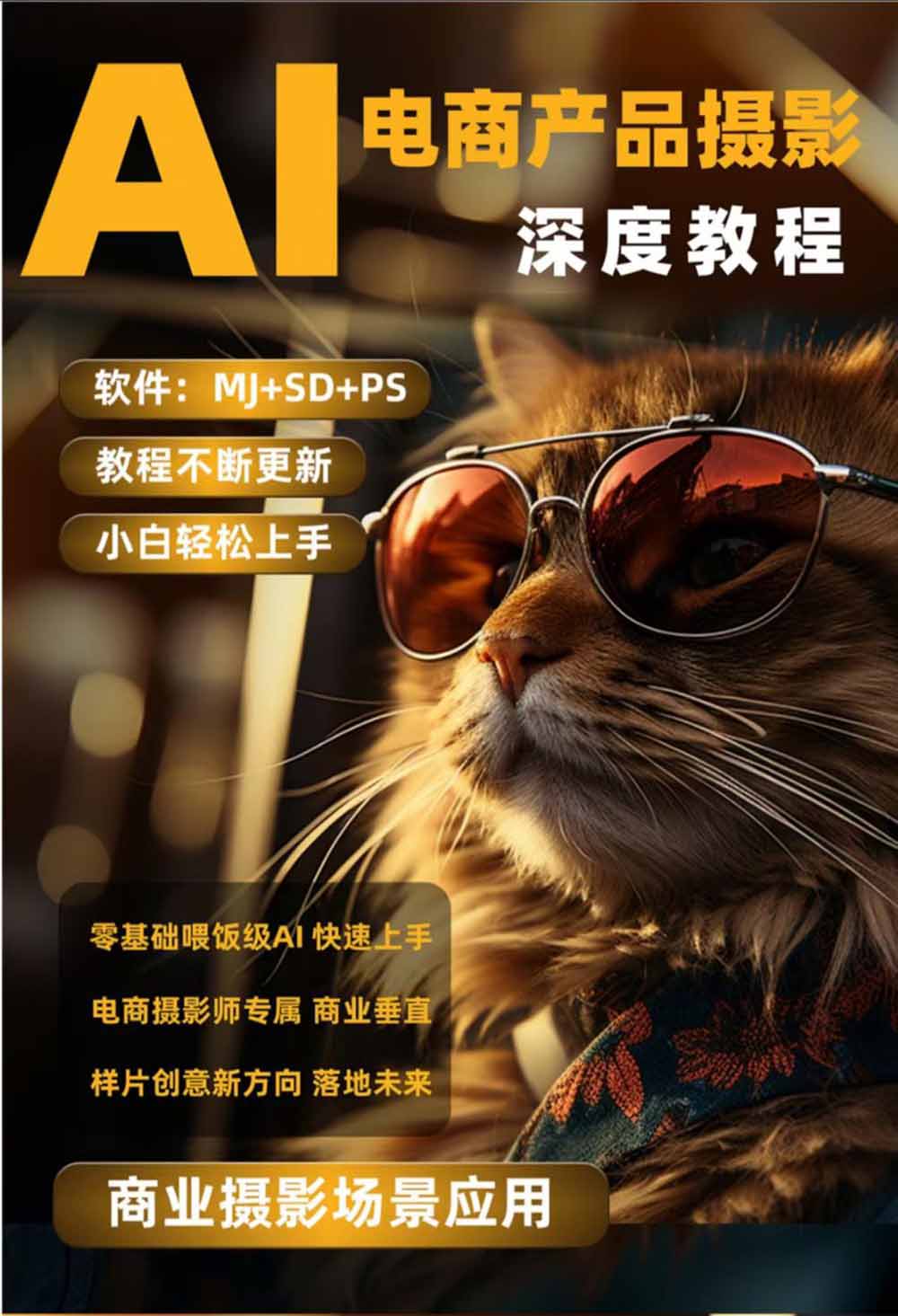 AI电商人像摄影实战课·SD多端部署｜MJ完整教学｜家电护肤家具商品图人像写真全案例 - 项目资源网
