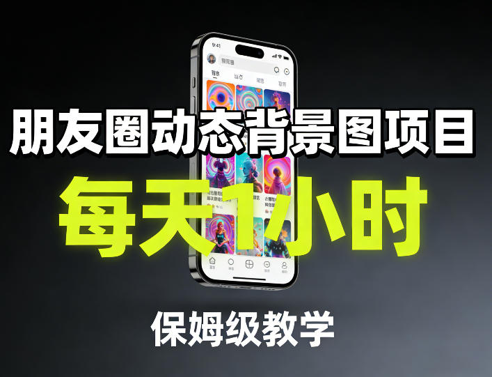 朋友圈动态背景图项目，每天1小时，保姆级教学 - 项目资源网