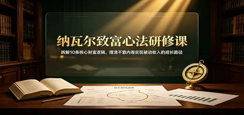 纳瓦尔致富心法研修课：拆解10条核心财富逻辑，理清不靠内卷实现被动收入的成长路径 - 项目资源网