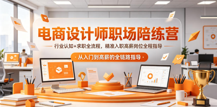 电商设计师职场陪练营，行业认知+求职全流程，精准入职高薪岗位全程指导 - 项目资源网
