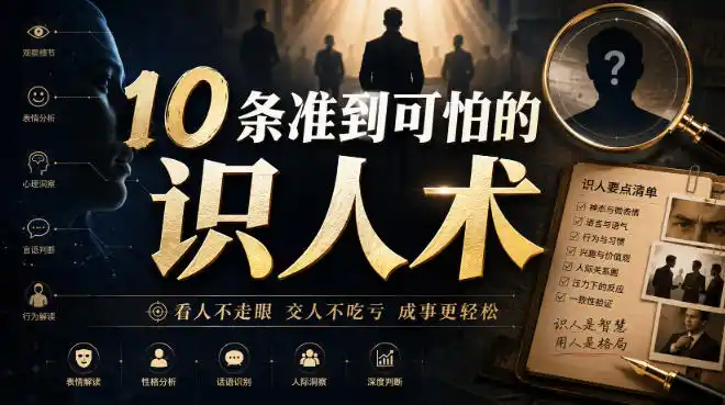 付费文章：10条准到可怕的识人术 - 项目资源网