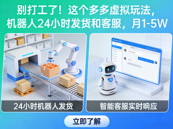 别打工了！这个多多虚拟玩法，机器人24小时发货和客服，月1-5W【揭秘】 - 项目资源网