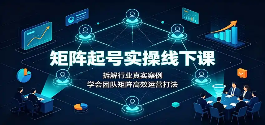 矩阵起号实操线下课：拆解行业真实案例，学会团队矩阵高效运营打法 - 项目资源网