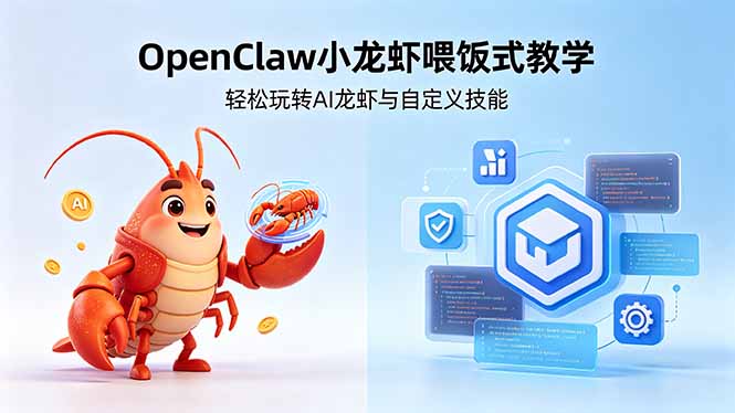 不用懂技术！OpenClaw小龙虾喂饭式教学，轻松玩转AI龙虾与自定义技能 - 项目资源网