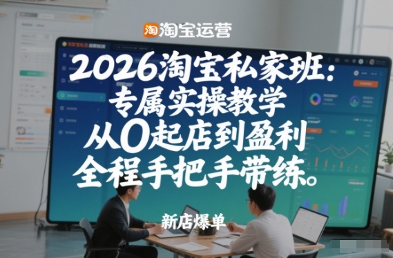 2026淘宝私家班：专属实操教学，从0起店到盈利，全程手把手带练(更新26年3月) - 项目资源网