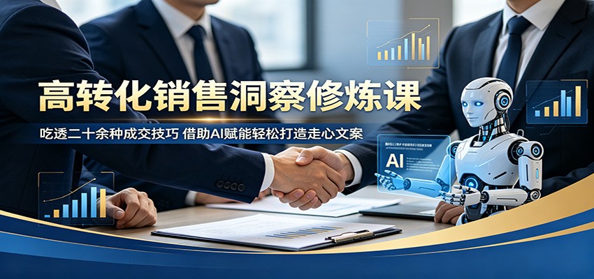 高转化销售洞察修炼课：吃透二十余种成交技巧，借助AI赋能轻松打造走心文案 - 项目资源网