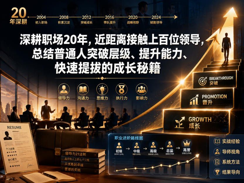 付费文章：深耕职场20年，近距离接触上百位领导，总结普通人突破层级、提升能力、快速提拔的成长秘籍(全网独家干货) - 项目资源网