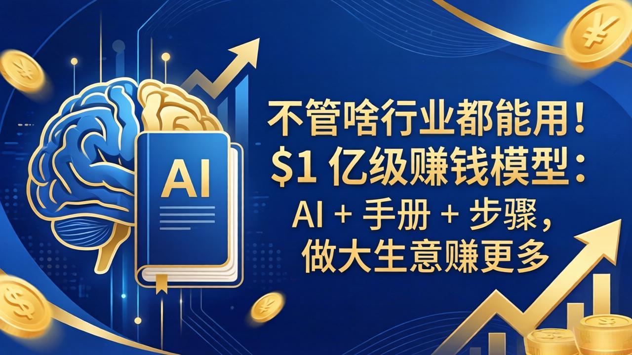 不管啥行业都能用！$1 亿级赚钱模型：AI + 手册 + 步骤，做大生意赚更多 - 项目资源网