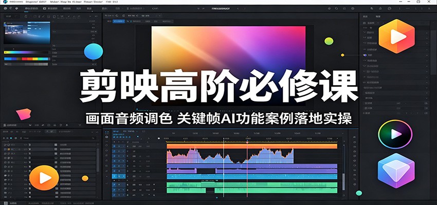 剪映高阶必修课：画面音频调色，关键帧AI功能案例落地实操 - 项目资源网