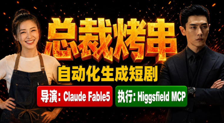 Claude Fable5担任导演+Higgsfield MCP落地执行｜《总裁烤串》真人质感短剧全自动AI生成全流程教学 - 项目资源网