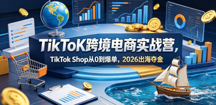TikToK跨境电商实战营，TikTok Shop从0到爆单，2026出海夺金 - 项目资源网