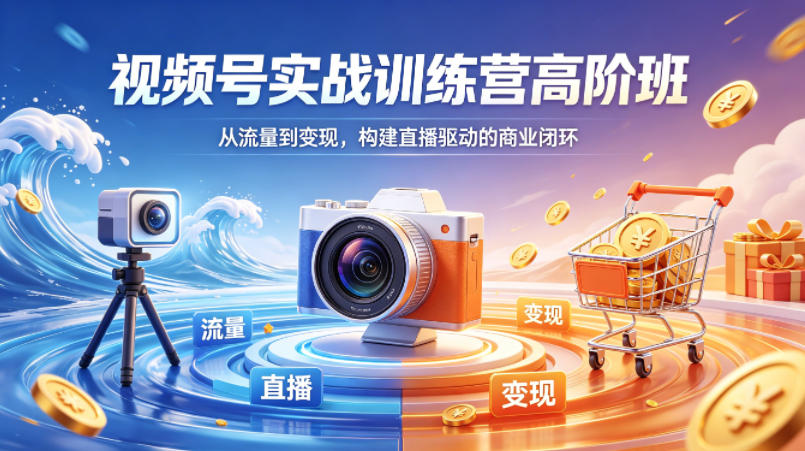 视频号实战训练营高阶班，从流量到变现，构建直播驱动的商业闭环(26年4月) - 项目资源网