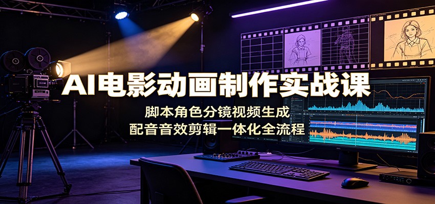 AI电影动画制作实战课：脚本角色分镜视频生成，配音音效剪辑一体化全流程 - 项目资源网