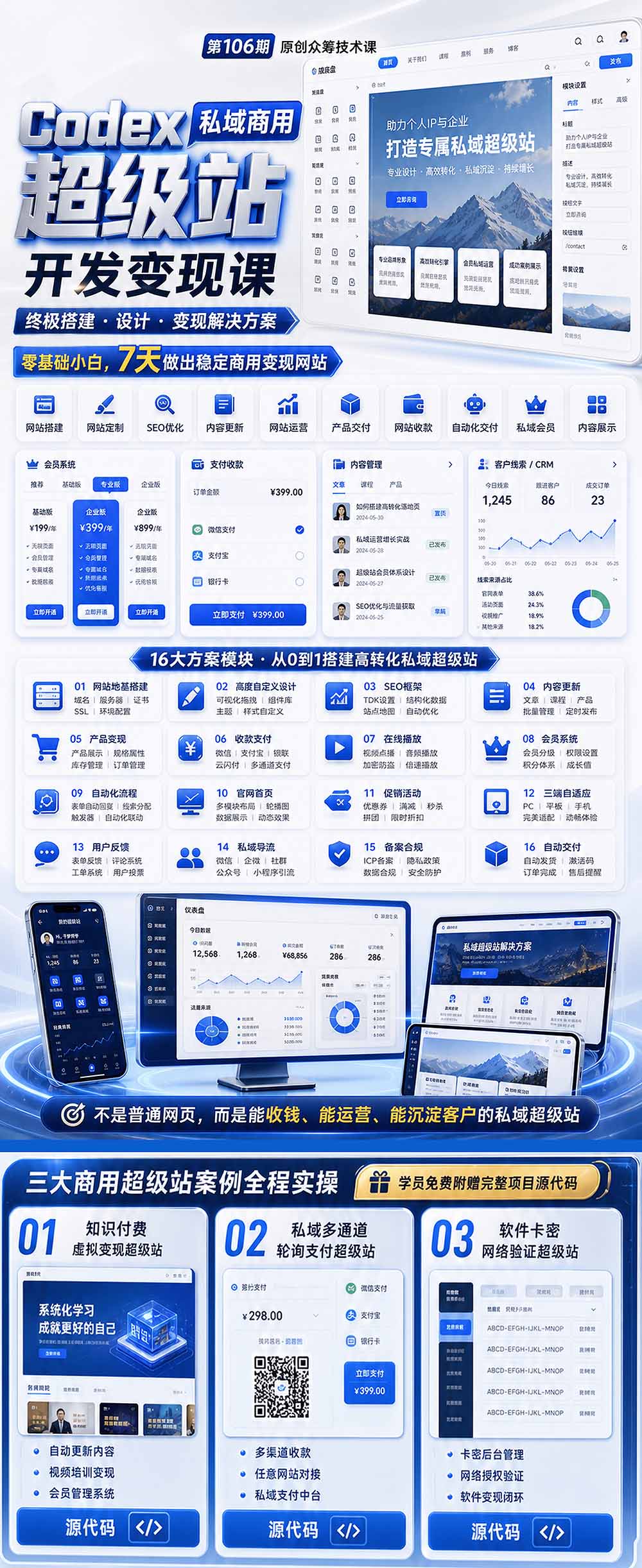Codex私域商用超级站Ai开发变现课106期-更新0630：不是普通网站，而是能收钱，能运营，能沉淀客户的私域超级站 - 项目资源网