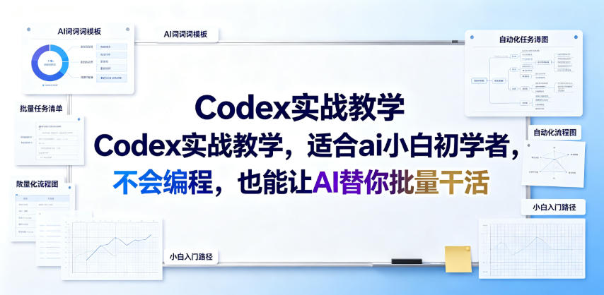 Codex实战教学，适合ai小白初学者，不会编程，也能让AI替你批量干活 - 项目资源网
