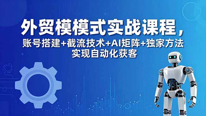 外贸新模式实战课程-更新5月，账号搭建+截流技术+AI矩阵+独家方法实现自动化获客 - 项目资源网