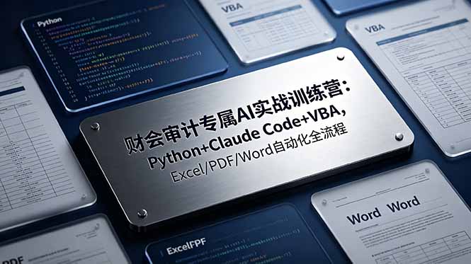 财会审计专属 AI实战训练营-更新：Python+Claude Code+VBA，Excel/PDF/Word自动化全流程 - 项目资源网
