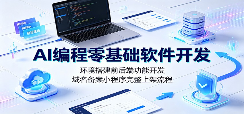 AI编程零基础软件开发：环境搭建前后端功能开发，域名备案小程序完整上架流程 - 项目资源网