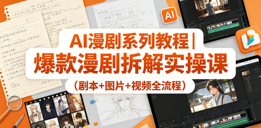AI漫剧系列教程｜爆款漫剧拆解实操课(剧本+图片+视频全流程) - 项目资源网