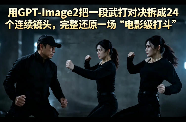 用GPT-Image2把一段武打对决拆成24个连续镜头，完整还原一场“电影级打斗” - 项目资源网