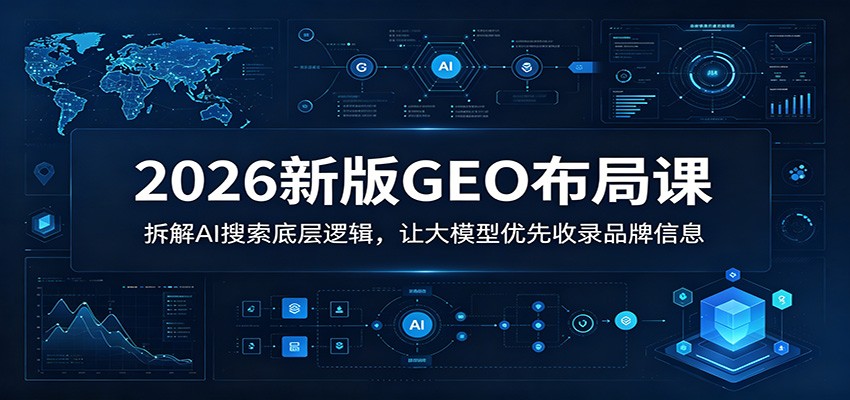 2026新版GEO布局课：拆解AI搜索底层逻辑，让大模型优先收录品牌信息 - 项目资源网