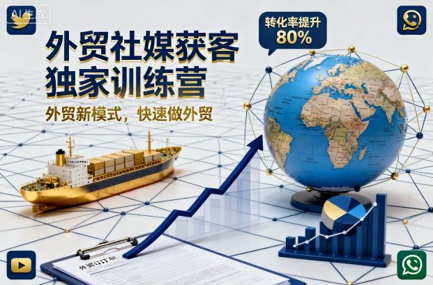 外贸社媒获客独家训练营，外贸新模式，快速做外贸(更新26年3月) - 项目资源网